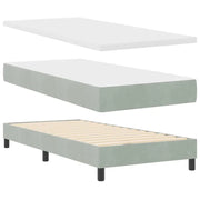 Letto singolo | Letto per adulti | Letto a molle con testiera Grigio chiaro 90 x 190 cm Velluto