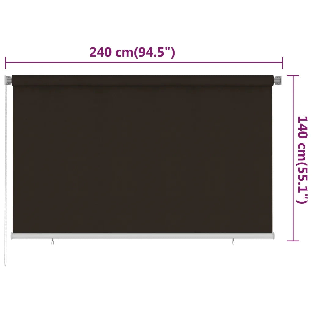 vidaXL Tenda a Rullo per Esterni 240x140 cm Marrone HDP