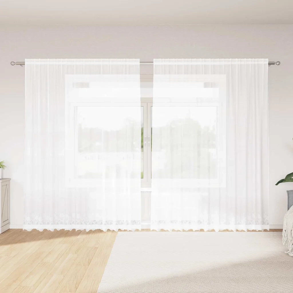 vidaXL Tende con tende Bianco 300 x 200 cm Poliestere