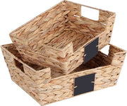 Set di archiviazione a 2 pezzi - cestini di rattan intrecciato per spazio di archiviazione decorativo - contenitori di archiviazione per mensoline e armadi - contenitori di archiviazione a forma di fiore d'acqua.