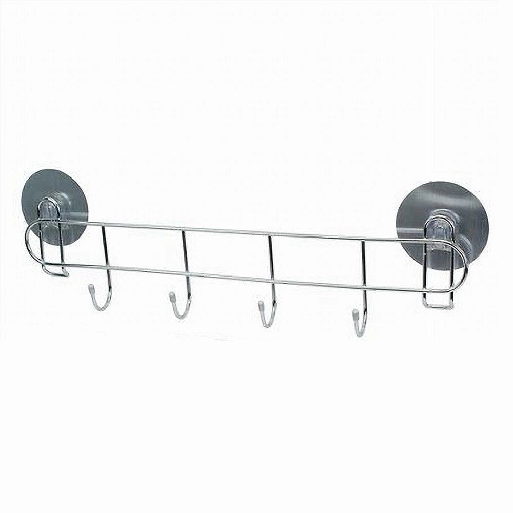 Trade Shop - Porta Asciugamani Con 4 Ganci Montaggio A Parete Con Biadesivo Bagno Casa 79847 -