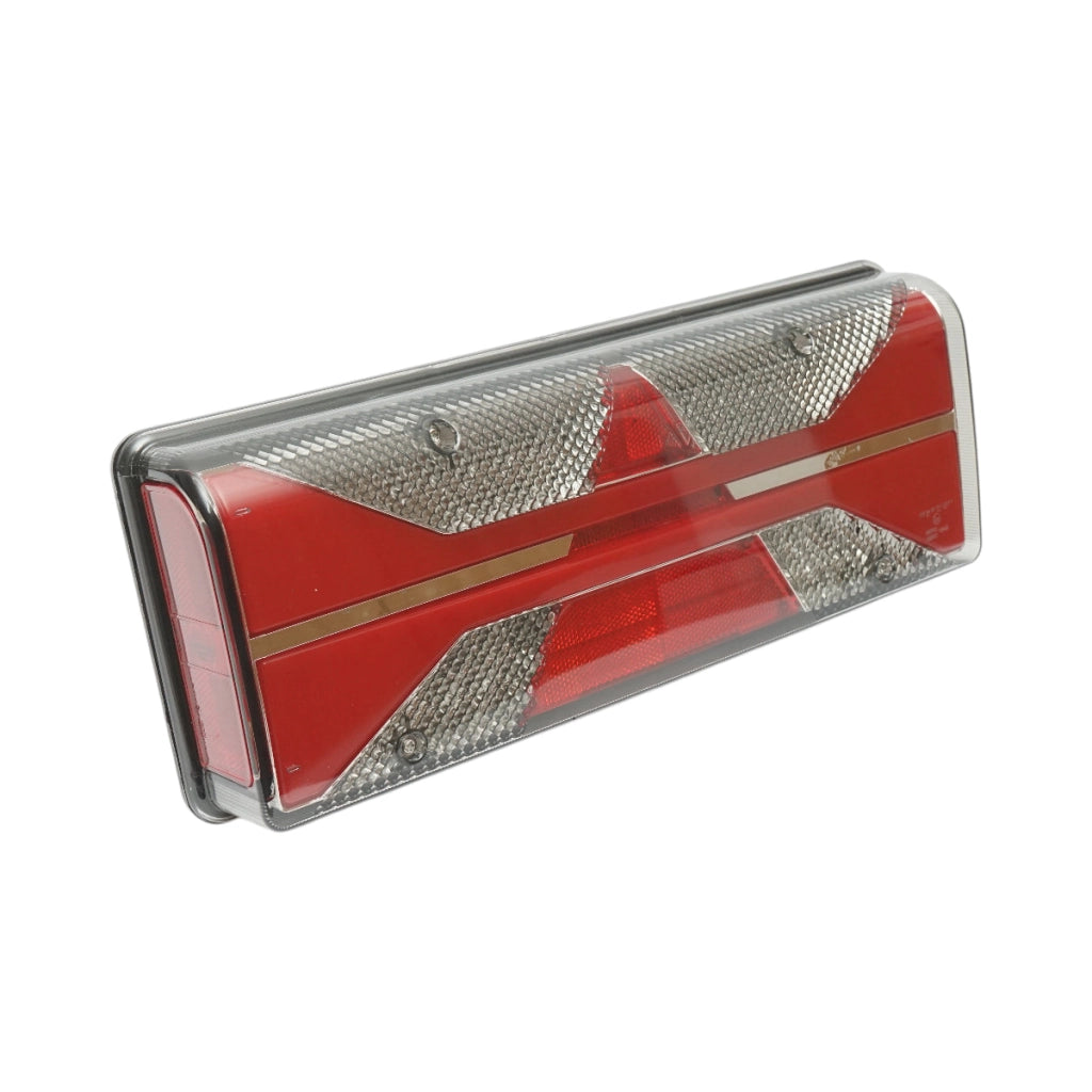 Luce freno posteriore sinistra LED camion 24V, 7 pin ASS2.1 con illuminazione targa 400x153x88mm