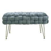 Cassapanca Intrecciata Giselle 76x38x42,5 Cm Grigio