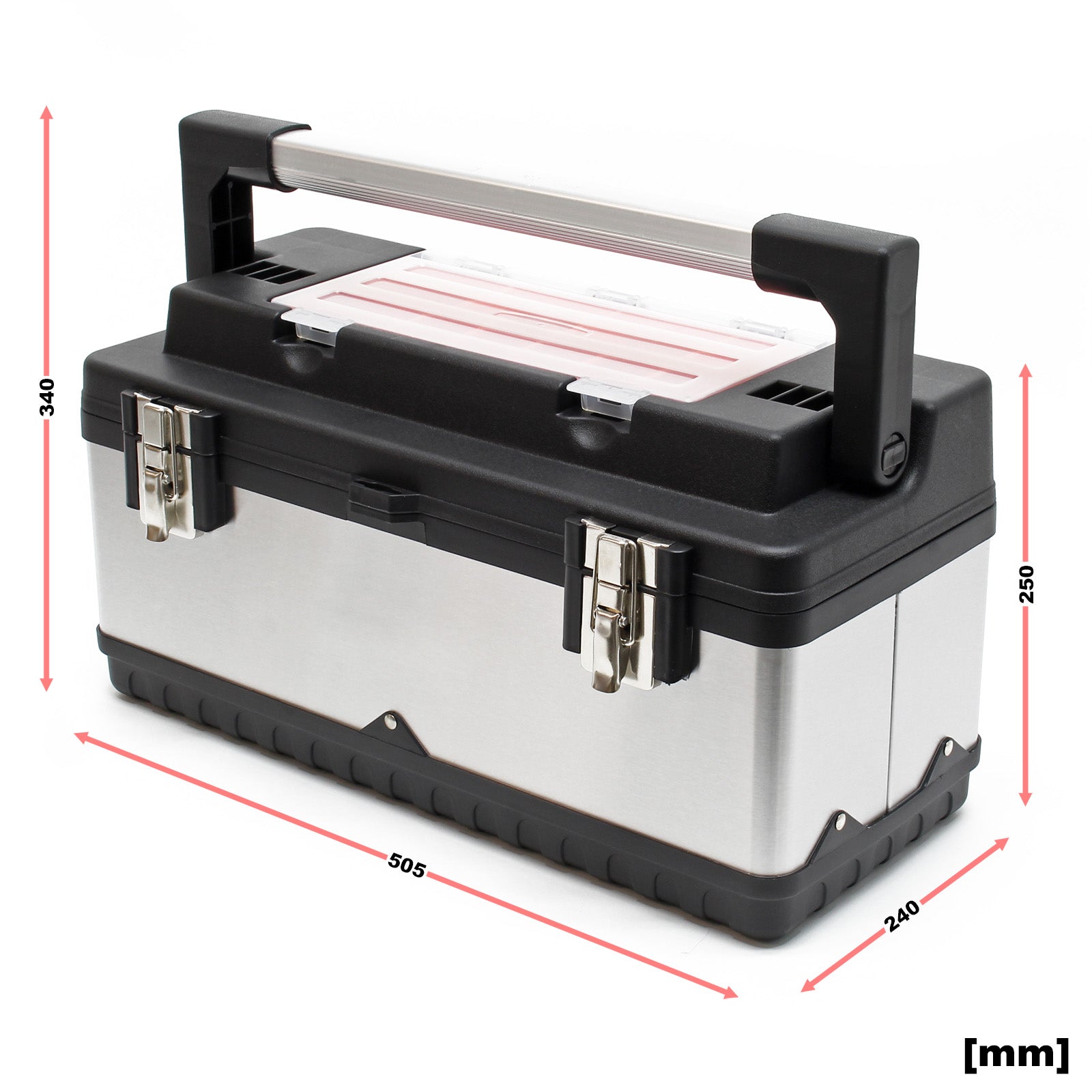 Valigetta porta attrezzi acciaio inox e plastica Cassetta portautensili con maniglia