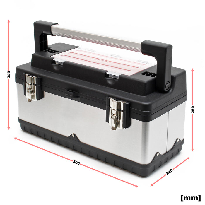Valigetta porta attrezzi acciaio inox e plastica Cassetta portautensili con maniglia
