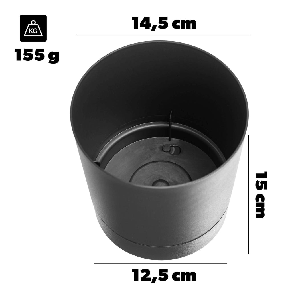 KADAX Vaso da fiori con coprivaso e sottovaso, rotondo, 14,5 cm, set da 2