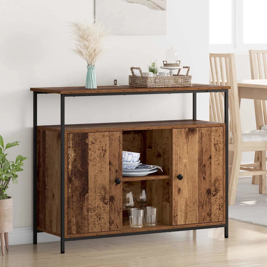 Credenza | Madia | Buffet da pranzo | Armadio da pranzo Legno vecchio 100 x 35 x 80 cm Legno multistrato