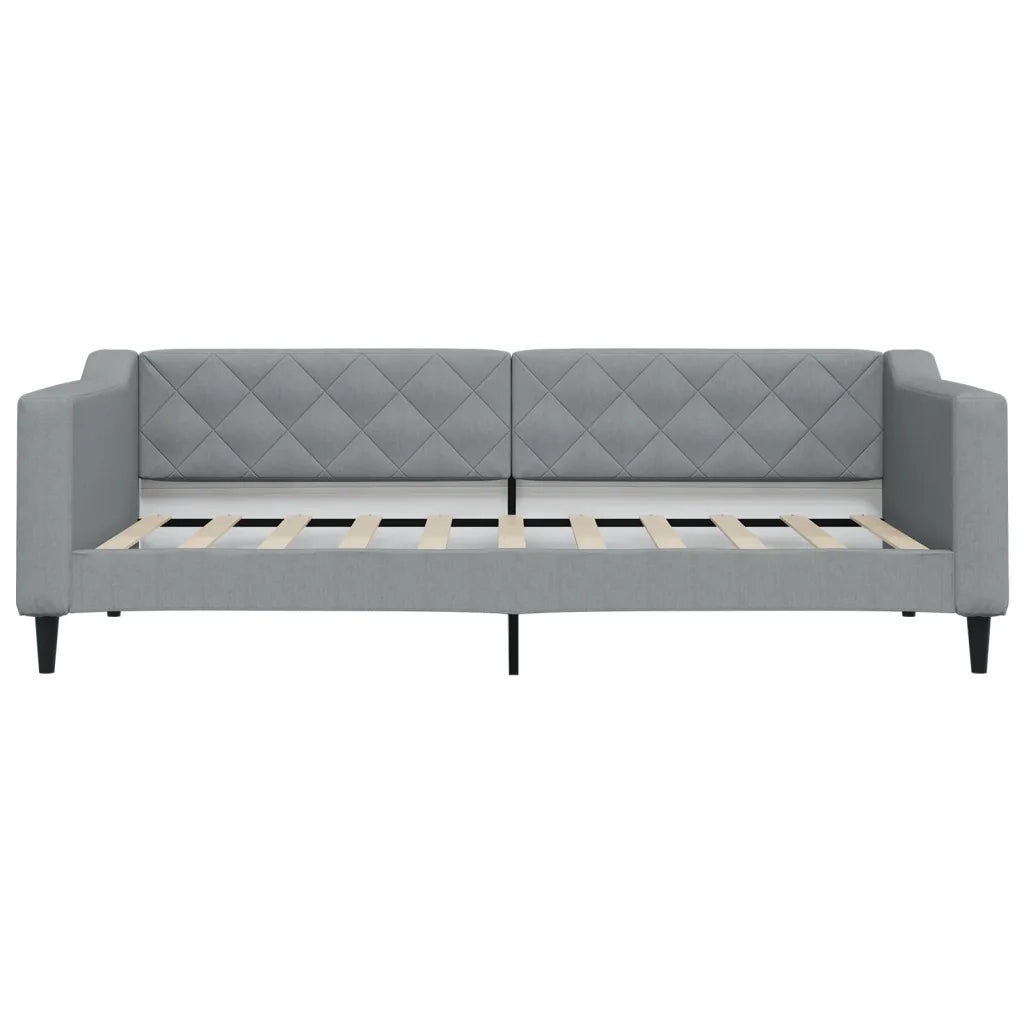 Divano Letto con Materasso Grigio Chiaro 90x190 cm in Tessuto