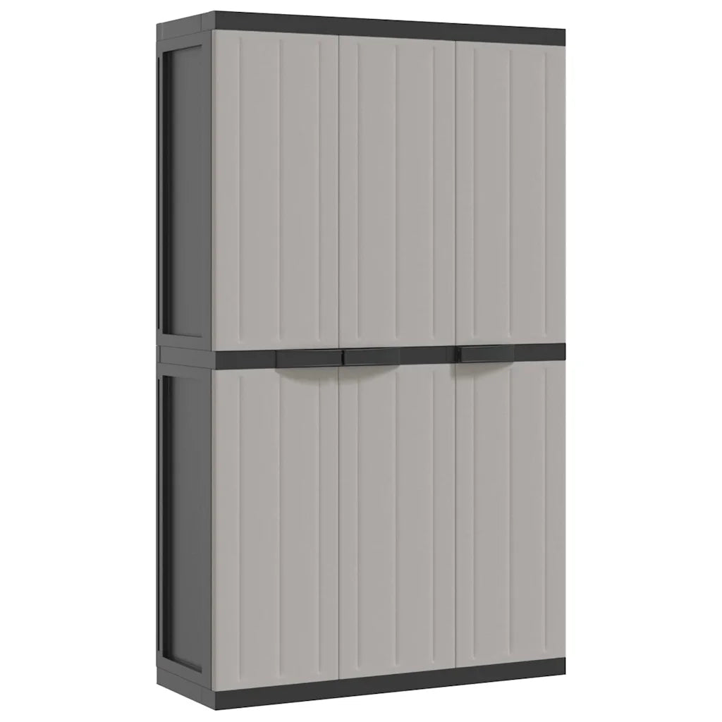 Armadio da Esterno Grigio e Nero 97x37x165 cm in PP