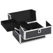 Valigia per Cosmetici 22x30x21 cm Nera in Alluminio 91829