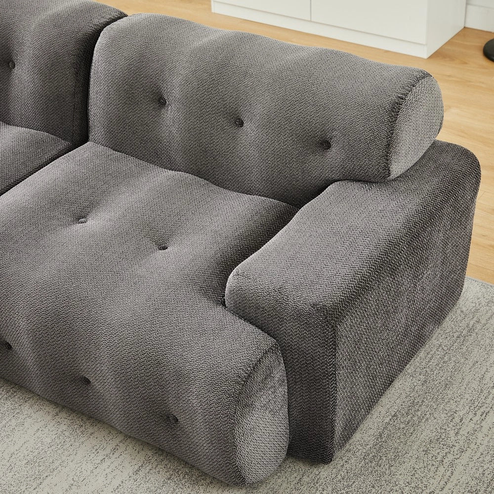 Divano 2 Posti Cloud con Braccioli Larghi e Bottoni ¨C Xylo ¨C Grigio