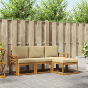 Set di divani da esterno con cuscino 4 pcs Naturale e Beige