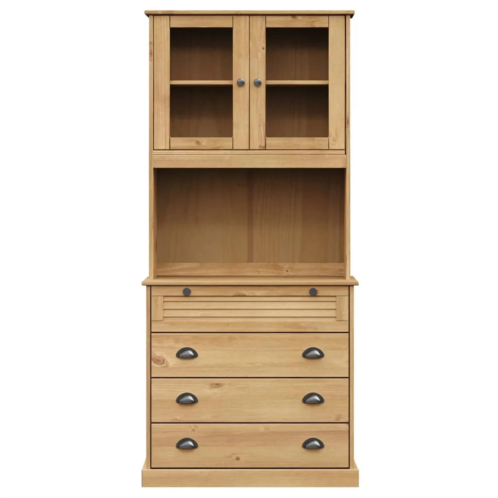 Buffet credenza cassettiera armadio mobile contenitore organizer cucina soggiorno salotto alto 80 x 40 x 176 cm legno di pino massiccio marrone 02_0035659