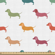 Tessuto per Metri, Cane Scottie per Piccole Razze, Copertura di Qualità per Accessori da Interno, 10M (148x1000cm), Verde Arancione Rosso