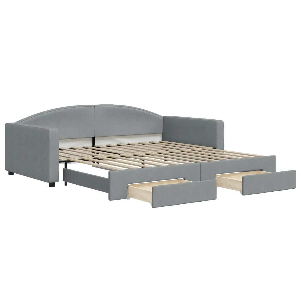 Divano Letto Estraibile Cassetti Grigio Chiaro 100x200 Tessutocod mxl 130631