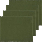 Set decorativo per tavola da pranzo da 4 placemats - 35x46 cm - 100% cotone rimboccato - lavabile in macchina - verde oliva scuro
