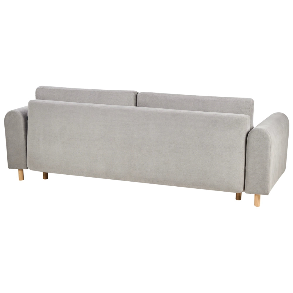 Divano letto in tessuto grigio Rivestito con meccanismo Click-Clack Sleeper con contenitore Stile minimalista con braccioli