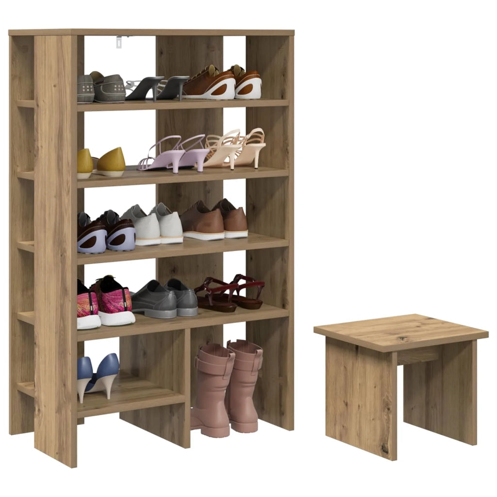 Mobile per scarpe 2 pcs Rovere artigianale Legno multistrato 8000387