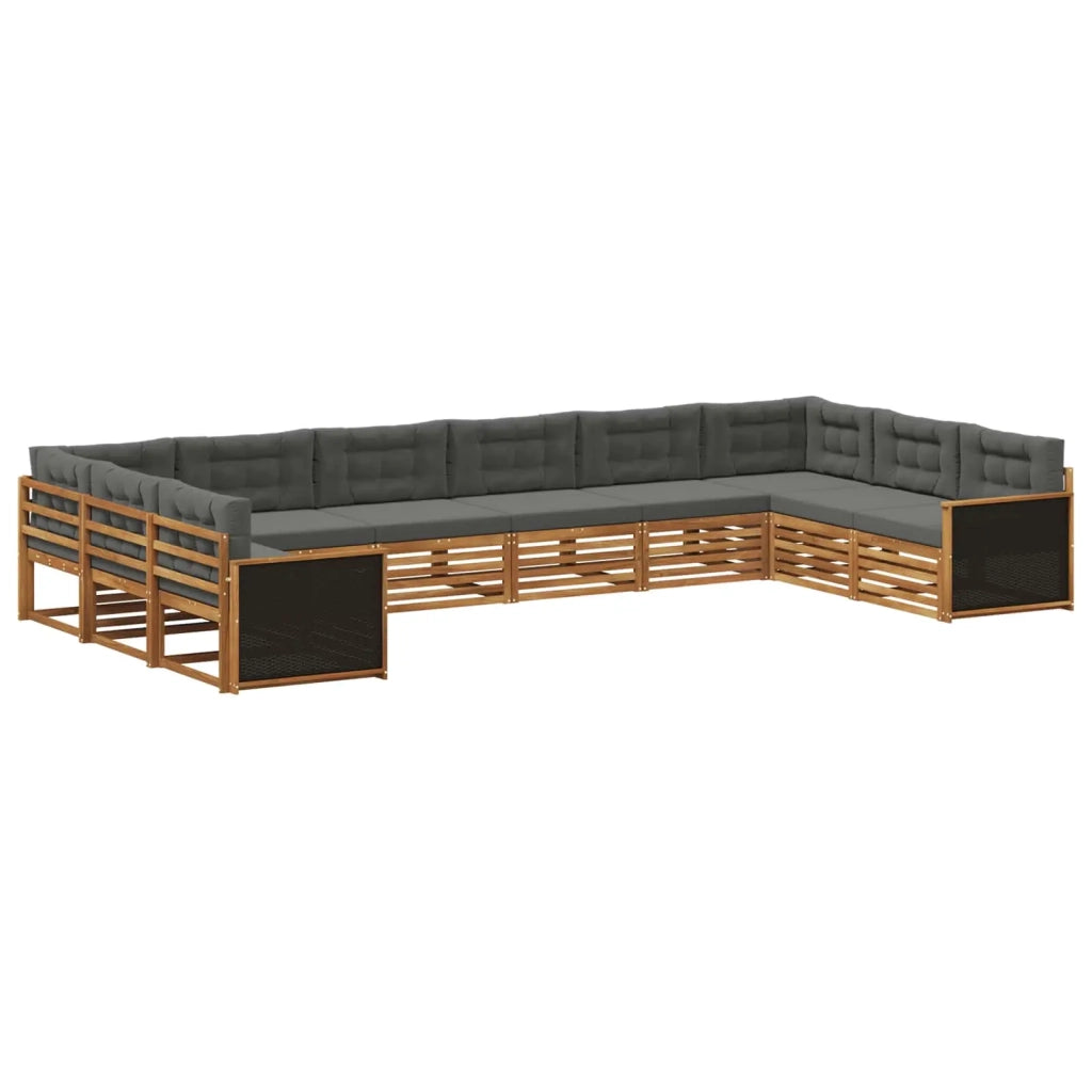 Set divani 10 pz Legno di Acacia Massello 3383885