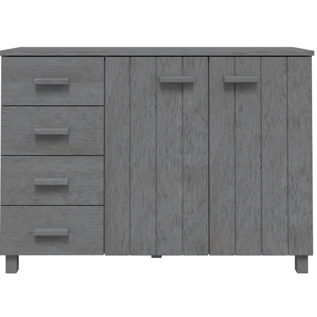 Credenza HAMAR Grigio Scuro 113x40x80 cm Legno Massello di Pino 340446