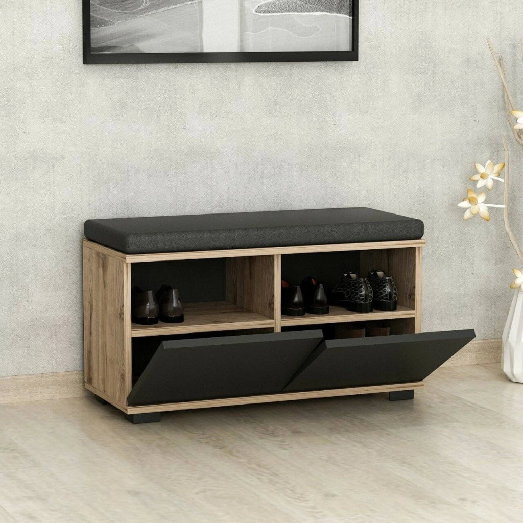 Mobile Portascarpe Delphin, Scarpiera 8 Paia, 80x35x42h cm Marrone Noce