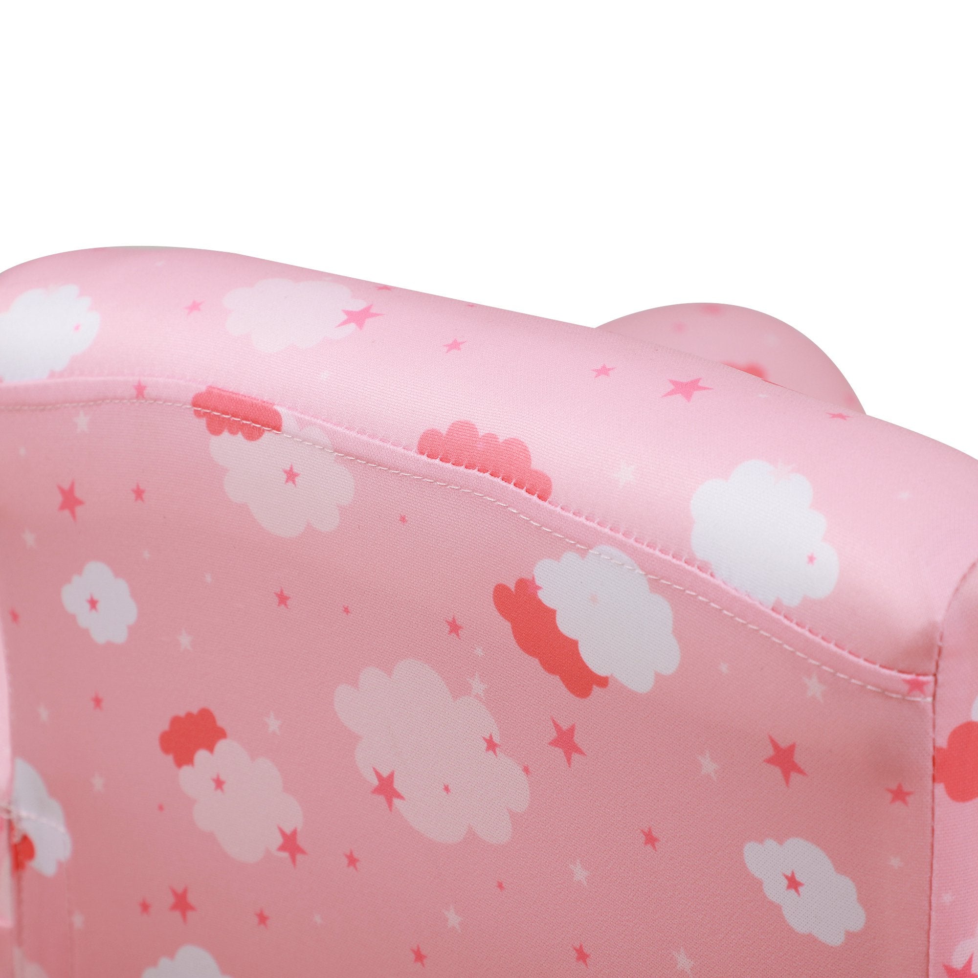 Poltroncina Imbottita per Bambini 57x42x45 cm con Poggiapiedi Rosa