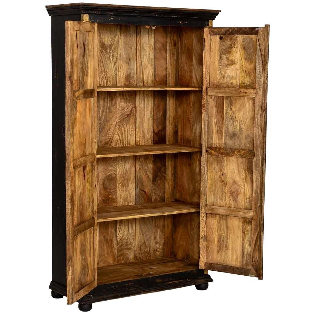 Armadio in legno artigianale, 102x44x183h cm, nero