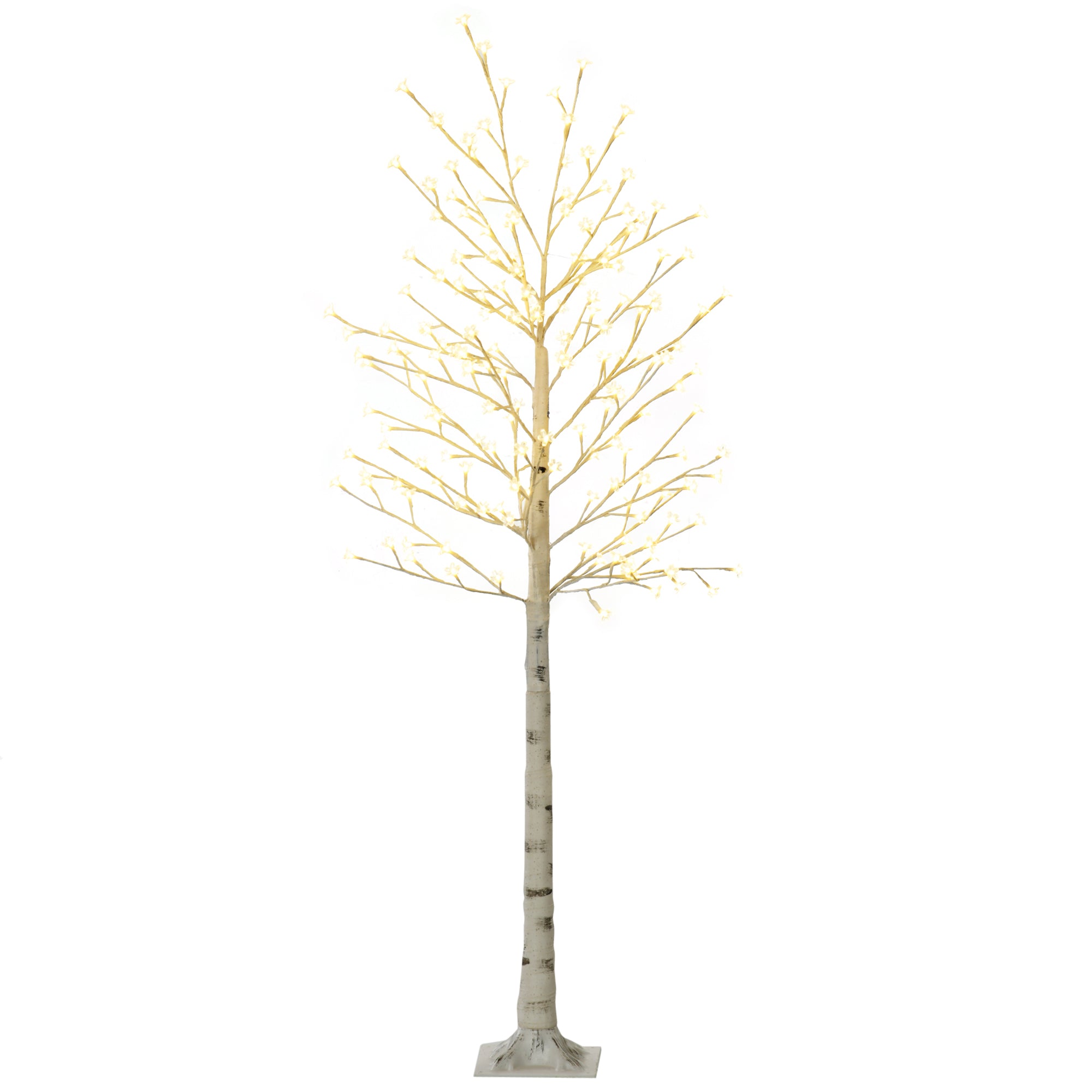 Albero di Natale 180 cm con 180 Luci LED 3 Livelli di Luminosità per Interni ed Esterni Bianco