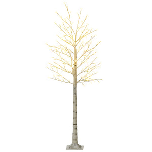 Albero di Natale 180 cm con 180 Luci LED 3 Livelli di Luminosità per Interni ed Esterni Bianco