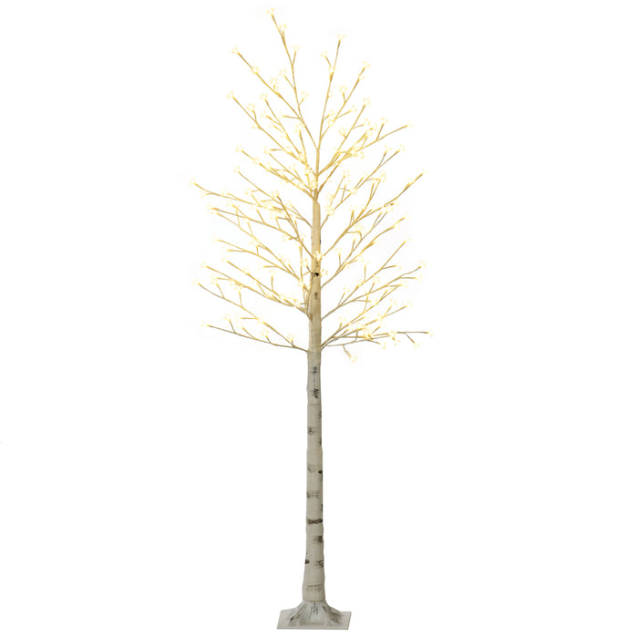 Albero di Natale 180 cm con 180 Luci LED 3 Livelli di Luminosità per Interni ed Esterni Bianco