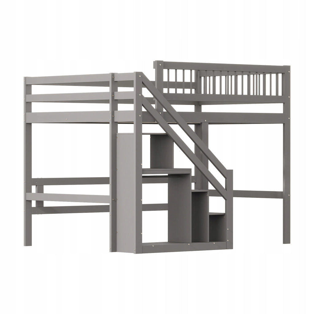 Letto in legno 140x200 - Xylo - Grigio senza materasso