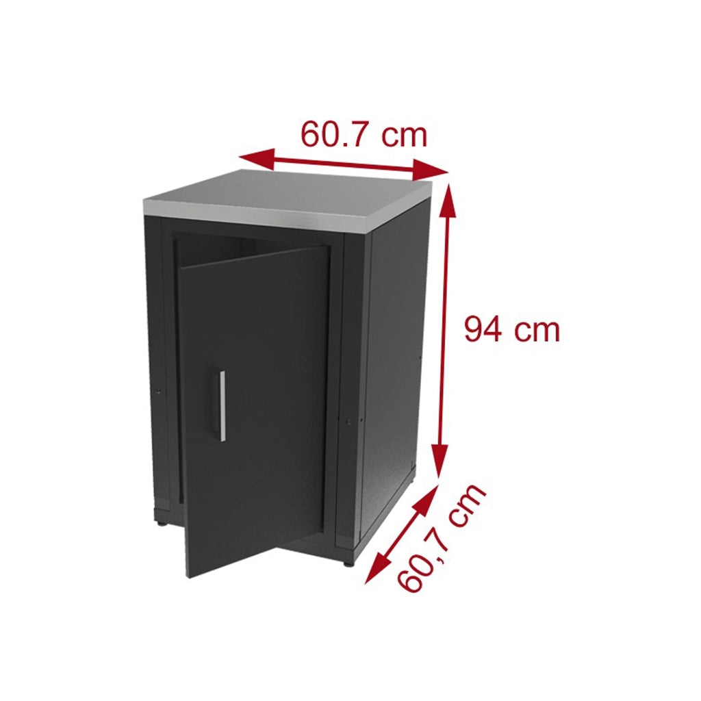 Modulo piano con anta e mensola centrale – Sistema Cucina Outdoor Componibile 60,7x60,7 h.94cm