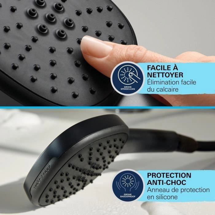 Colonna doccia con miscelatore termostatico - Risparmio idrico - GROHE Vitalio Comfort 250 - Nero opaco - 266962431