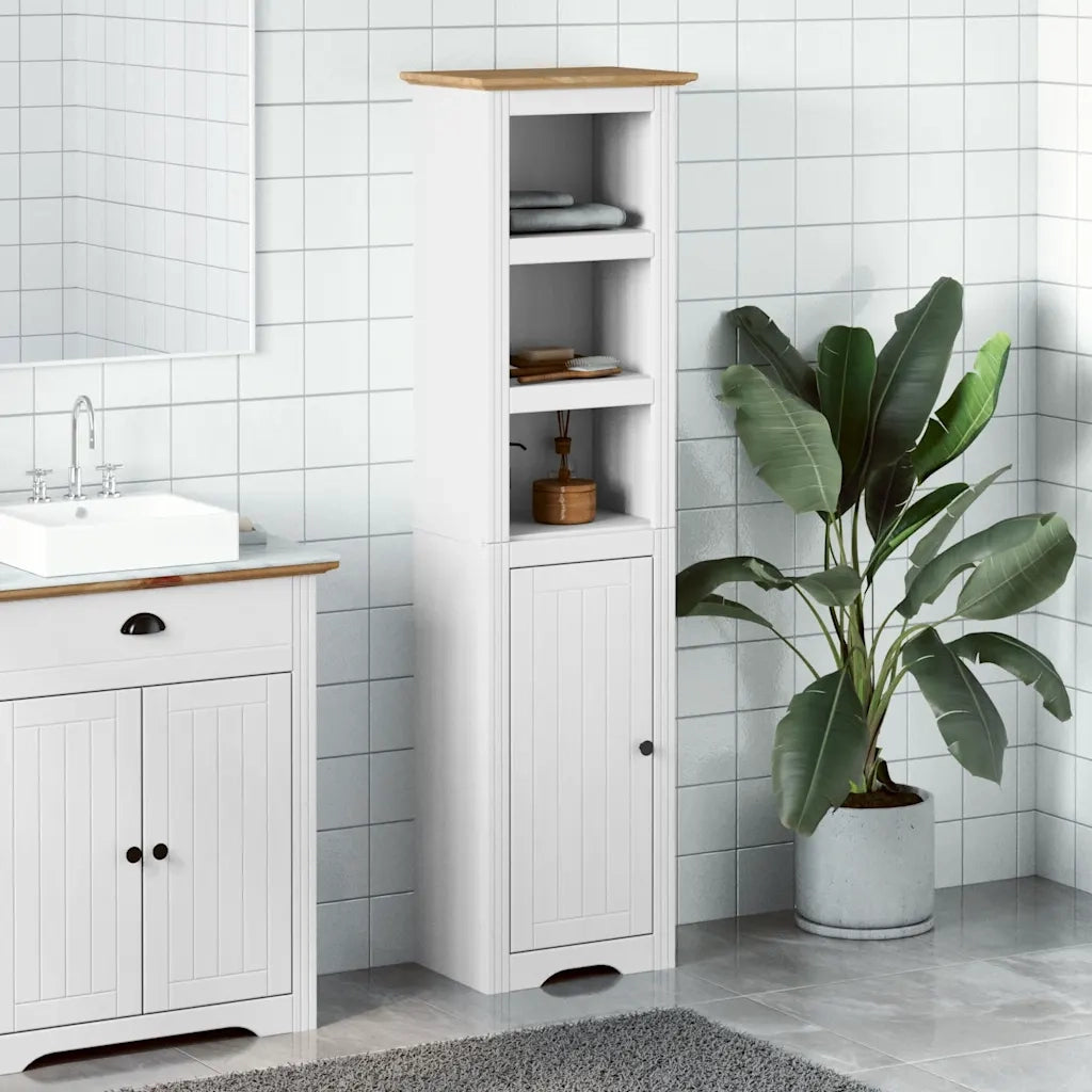 Mobile da Bagno BODO Bianco e Marrone 44x30x160 cm