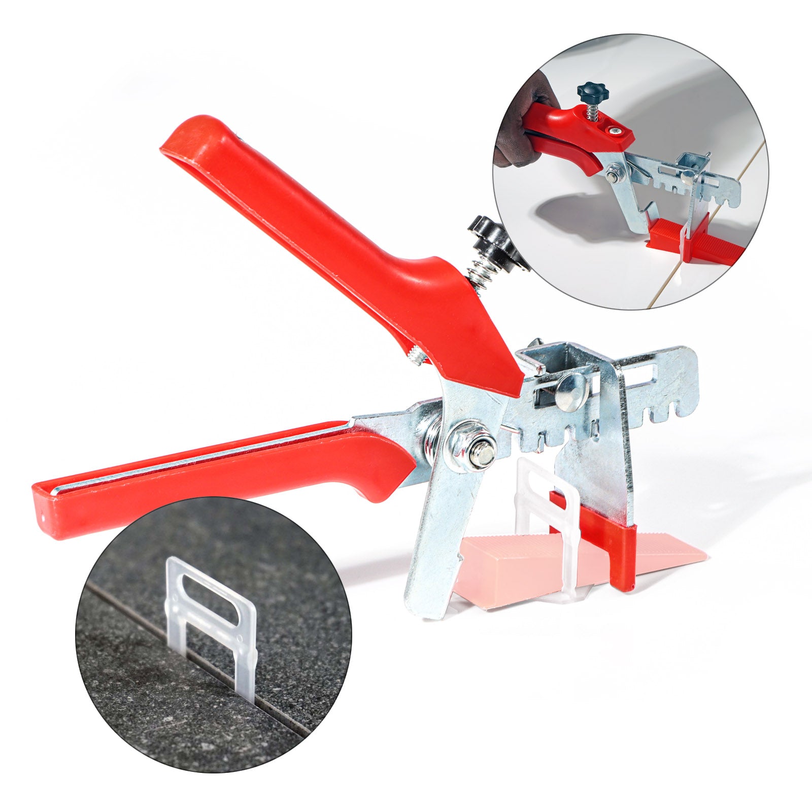 Set per livellamento piastrelle 500 linguette 1,0mm e 1 pinza per posa pavimenti