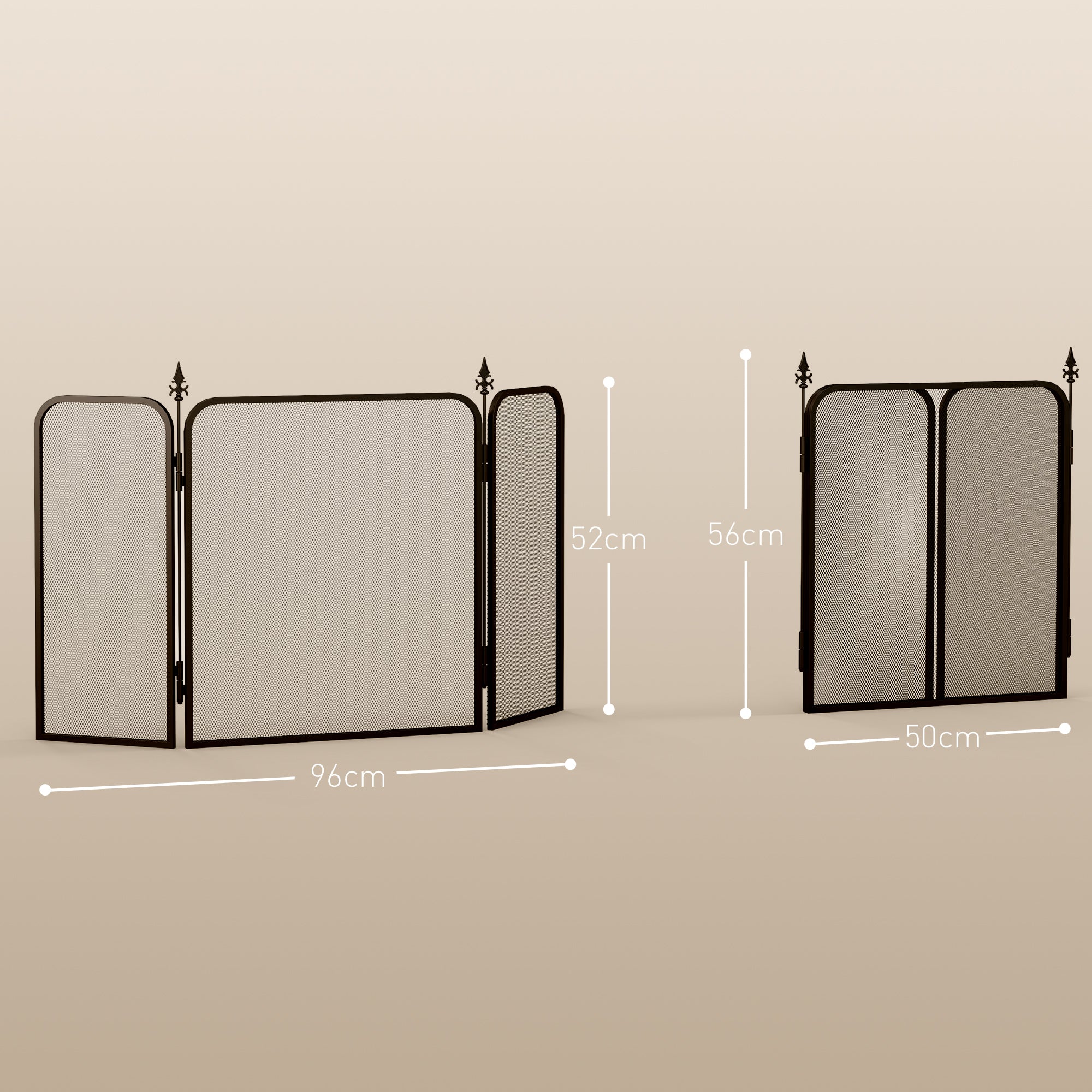 Parascintille con Antine 96x1,3x56 cm in Metallo Nero