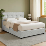 Oxford, Letto Matrimoniale Sfoderabile Made in Italy, Grigio Chiaro