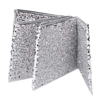 Copri base albero tessuto pieghevole argento double face esagonale cm Ø68xh25