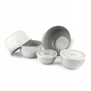 Set di ciotole da cucina KADAX in plastica con coperchi, scolapasta e filtro, 7 pezzi