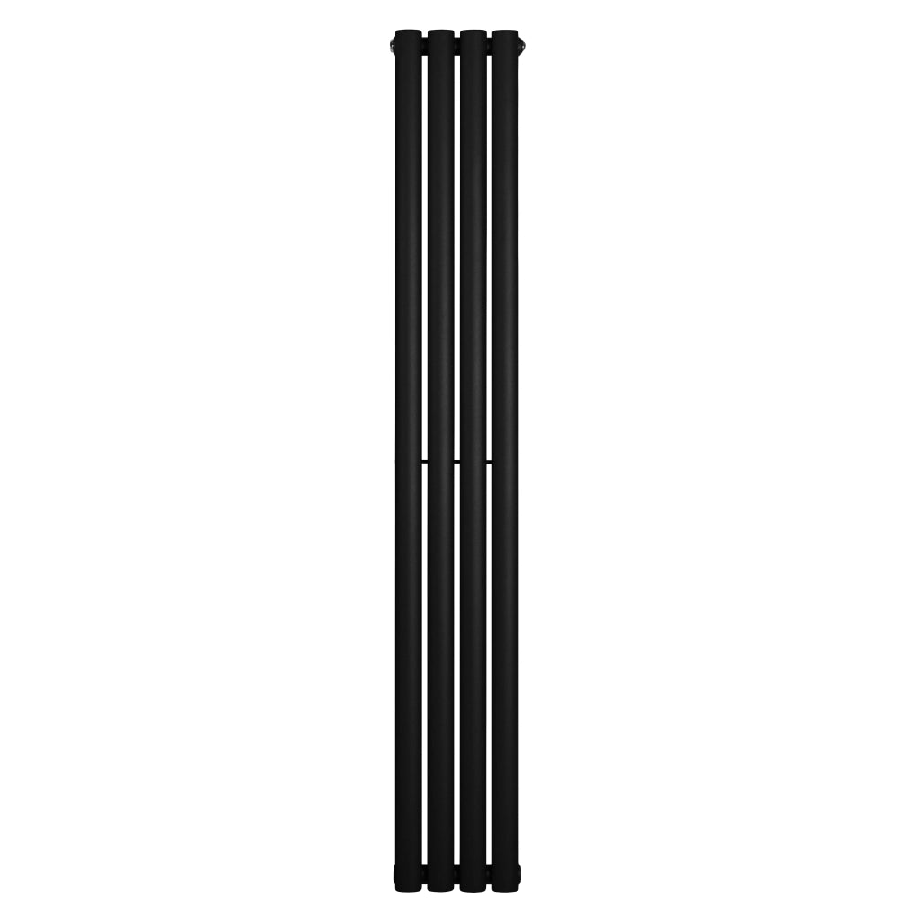 Radiatore Verticale Design Ovale Colonna Singola Nero 1600x240 mm
