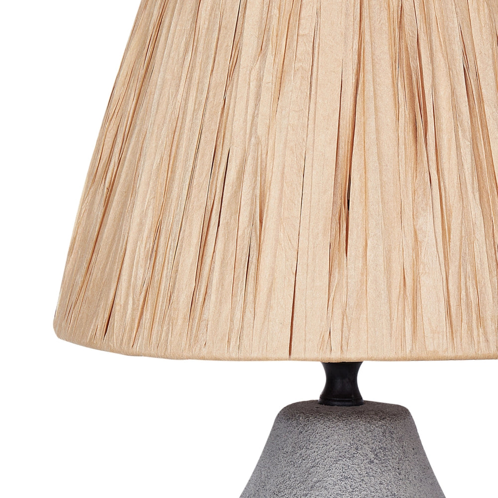 Set di 2 lampade da tavolo in ceramica con paralumi a cono in carta, effetto anticato grigio camera da letto soggiorno