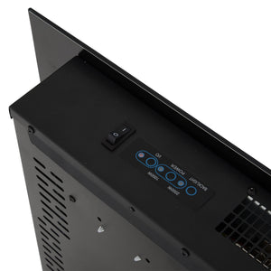 Camino Elettrico da Parete 90x56x9.5 cm 2000W Fiamma LED 7 Colori Nero