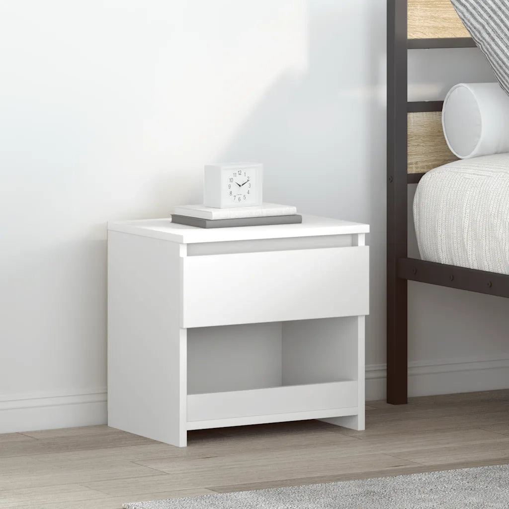 Comodini 2 pz Bianco 40x30x39 cm in Legno Ingegnerizzato 803444