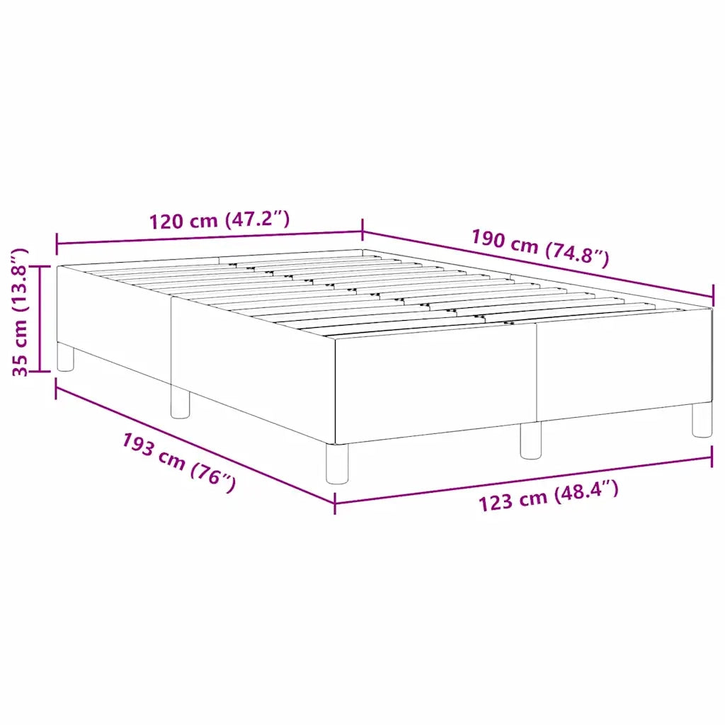 Letto a molle Grigio Scuro 120 x 190 cm Tessuto in Cords 42006958