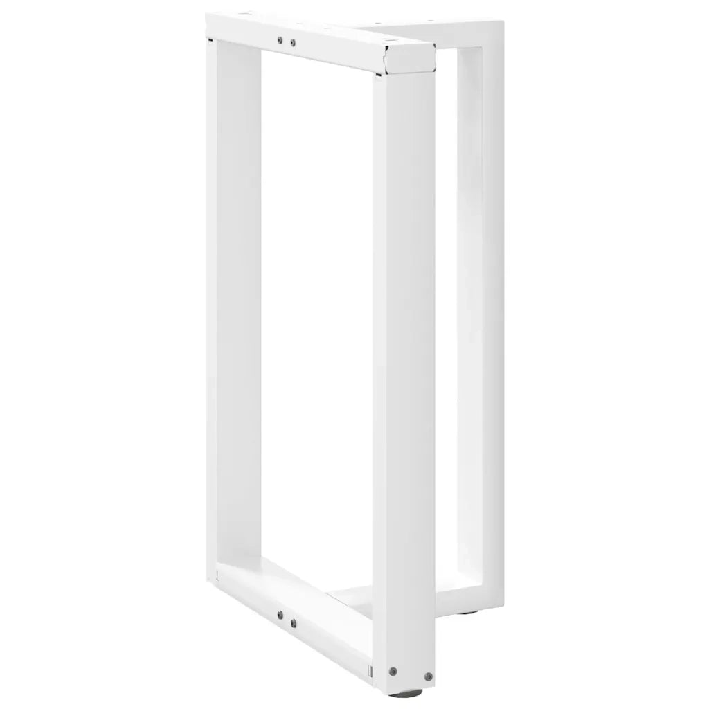 Gambe per tavolo da bar a forma di T 2 pz bianche 60x35x(90-91) cm in acciaio