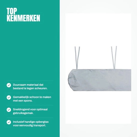 Ombrellone per Patio - Solare - Impermeabile - Resistente allo Sfregamento - Resistente ai Raggi UV - Ripiegabile - Tessuto Oxford 210D