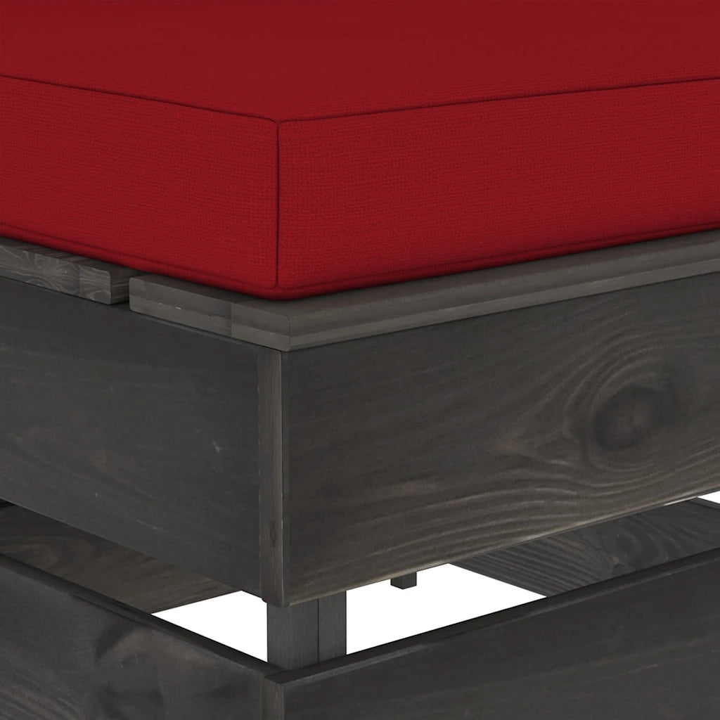 Divano componibile-Divano Centrale Modulare con Cuscini in Legno Impregnato Grigio 361952