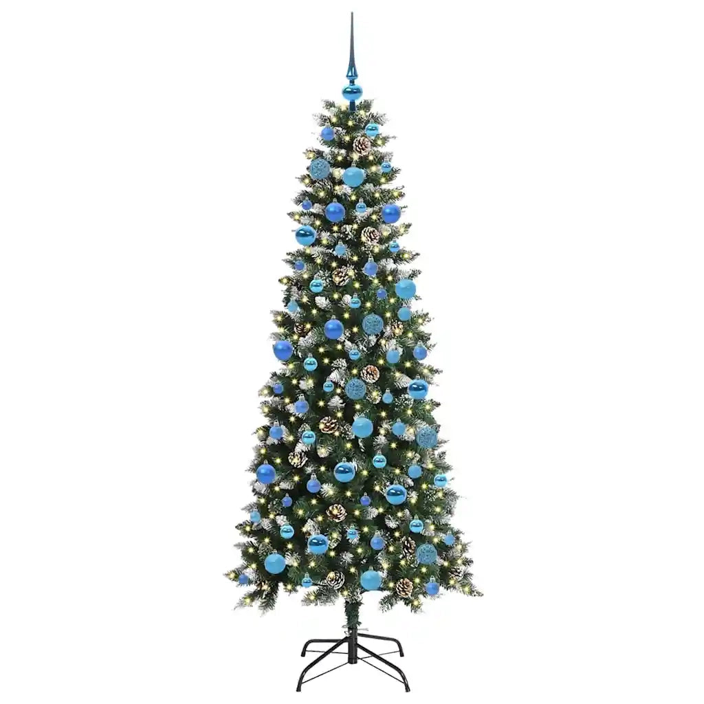 Albero di Natale Artificiale-Albero Natalizio con 300 LED Verde 180 cm 728826