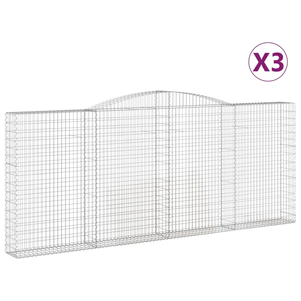 Cesti Gabbioni ad Arco 3 pz 400x30x160/180 cm Ferro Zincato 3146906