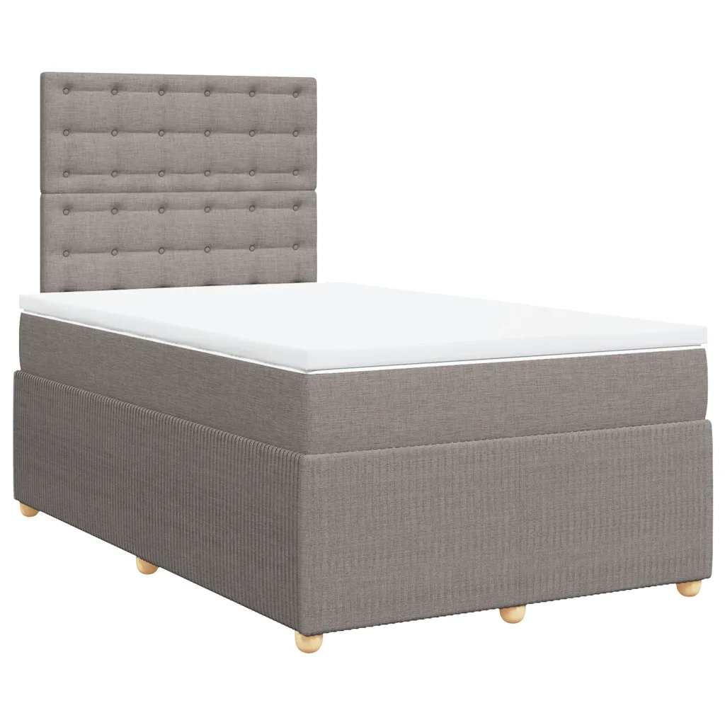 Giroletto a Molle con Materasso Tortora 120x190 cm in Tessuto